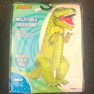 Child Youth Size inflatable Green Dinosaur T Rex Dino Halloween costume